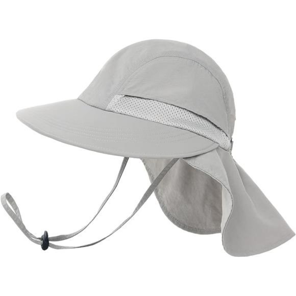 Toddler Kids Sun Hats with Neck Flap UPF 50+ UV Protection 01-grey - Picture 1 of 6